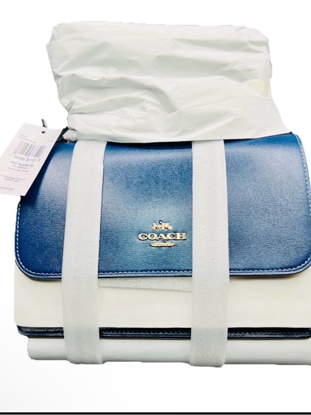 Coach Klare Crossbody Bag in Deep Blue Calf Leather with Gold Tone Hardware - Picture 9 of 10